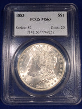 1883 Morgan Dollar, PCGS slab MS63