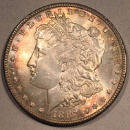 1887 Morgan Dollar, MS63 VAM 12 Top 100 varieties "Alligator eye"