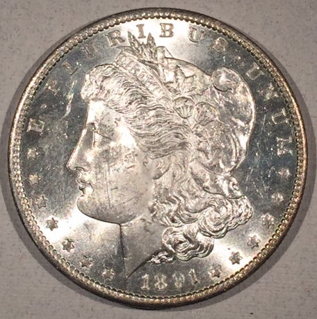 1891 S Morgan Dollar, MS62