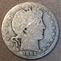 1892-O Barber Half Dollar, Grade= AG