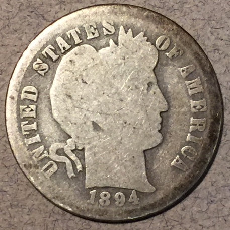 1894-O Barber Dime, Grade= G4