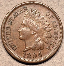 1894 Indian Cent, Grade= AU