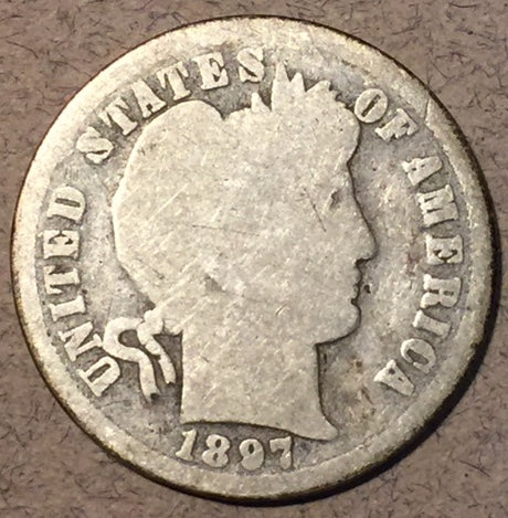 1897-O Barber Dime, Grade= G/AG