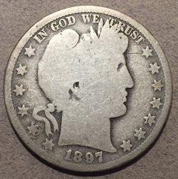1897-O Barber Half Dollar, Grade= G/AG