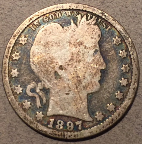 1897-S Barber Quarter, Grade= G