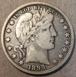1899-O Barber Half Dollar, Grade= F18