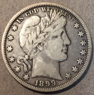 1899-O Barber Half Dollar, Grade= F18