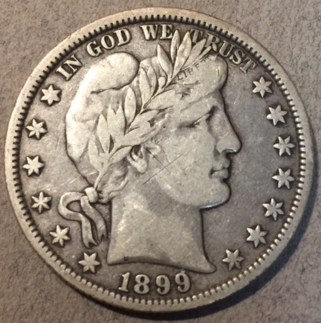 1899-O Barber Half Dollar, Grade= F18