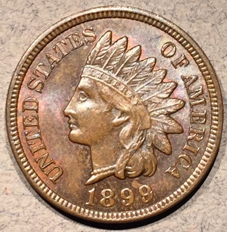 1899 Indian Cent, Grade= MS64RB