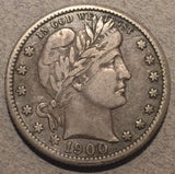 1900-O Barber Quarter, Grade= VF, 2 minor scratches