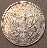 1901 Barber Quarter, Grade= XF, lightly cleaned