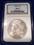 1904 O Morgan Dollar, NGC MS62