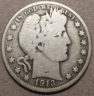 1913 Barber Half Dollar, Grade= G6