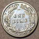 1914-D Barber Dime, Grade= AU55, polished. Exact coin imaged.