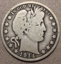 1914 Barber Half Dollar, Grade= VG