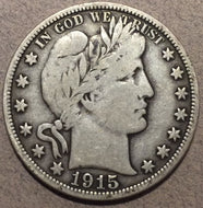 1915-D Barber Half Dollar, Grade= F