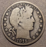 1915 Barber Half Dollar, Grade= VG