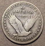 1917-S Type 1 Standing Quarter, F, lightly cleaned