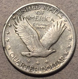 1917 Type 2 Standing Quarter,  VF, cleaned and retoned a light gold. Exact coin imaged.