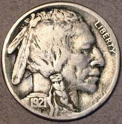 1921-S  Buffalo Nickel, Grade= F15, sharp date. Exact coin imaged.
