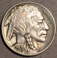 1921 Buffalo Nickel, Grade= AU
