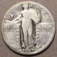 1927-S Standing Quarter, Grade= VG