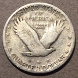 1927-S Standing Quarter, Grade= F, cleaned