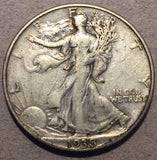 1938-D Obverse Walking Half Dollar, Grade= VF