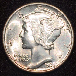 1938 Mercury Dime, Grade= MS65 SB, Liberty Head dime