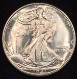 1941 D Walking Half Dollar, Grade= MS63