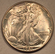 1941 S Walking Half Dollar, Grade= MS62