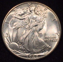 1942 Walking Half Dollar, Grade= MS65