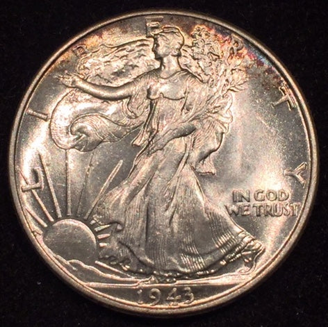 1943 Walking Half Dollar, Grade= MS64