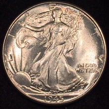 1945 Walking Half Dollar, Grade= MS64