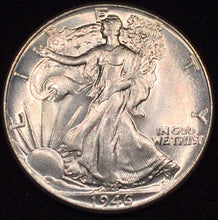 1946 Walking Half Dollar, Grade= MS64