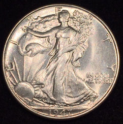 1947 Walking Half Dollar, Grade= MS64