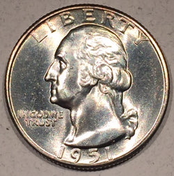 1951 Washington Quarter, Grade= MS66
