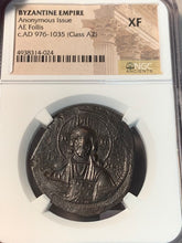 Byzantine Empire, 976-1035 AD,  Follis, Christ depicted, NGC authenticated XF