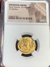 Byzantine Empire, 582-602 AD,  Gold Solidus, Maur. Tiberius, NGC authenticated