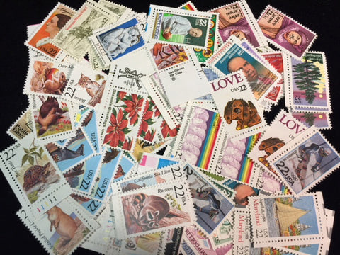 New US Postage Stamps at or below face value 22 Cent singles. 100 stamps