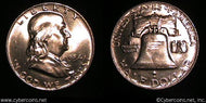 1954-D Franklin Half Dollar, Grade= MS65