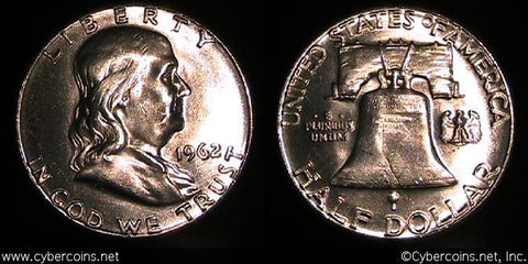 1962 Franklin Half Dollar, Grade= MS65