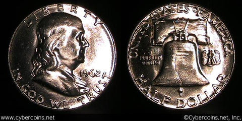 1962 Franklin Half Dollar, Grade= MS65