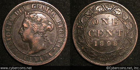 1898H, Canada cent, KM7, VF. Some soiling.