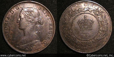 New Brunswick, 1861, Cent, KM6, AU/XF.