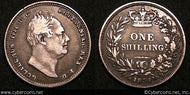 Great Britain, 1834, 1 shilling,  VF/XF, KM713