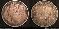 Newfoundland, 1885, 20 cent, KMTN4, F -