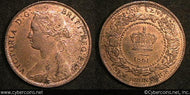 New Brunswick, 1861, Cent, KM6,XF/AU -