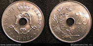 Belgium, 1908,  25 centimes, KM62, UNC. Exact