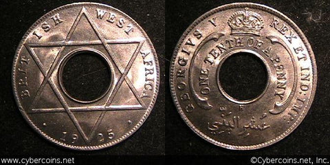 British West Africa, 1925H, 1/10 Penny,